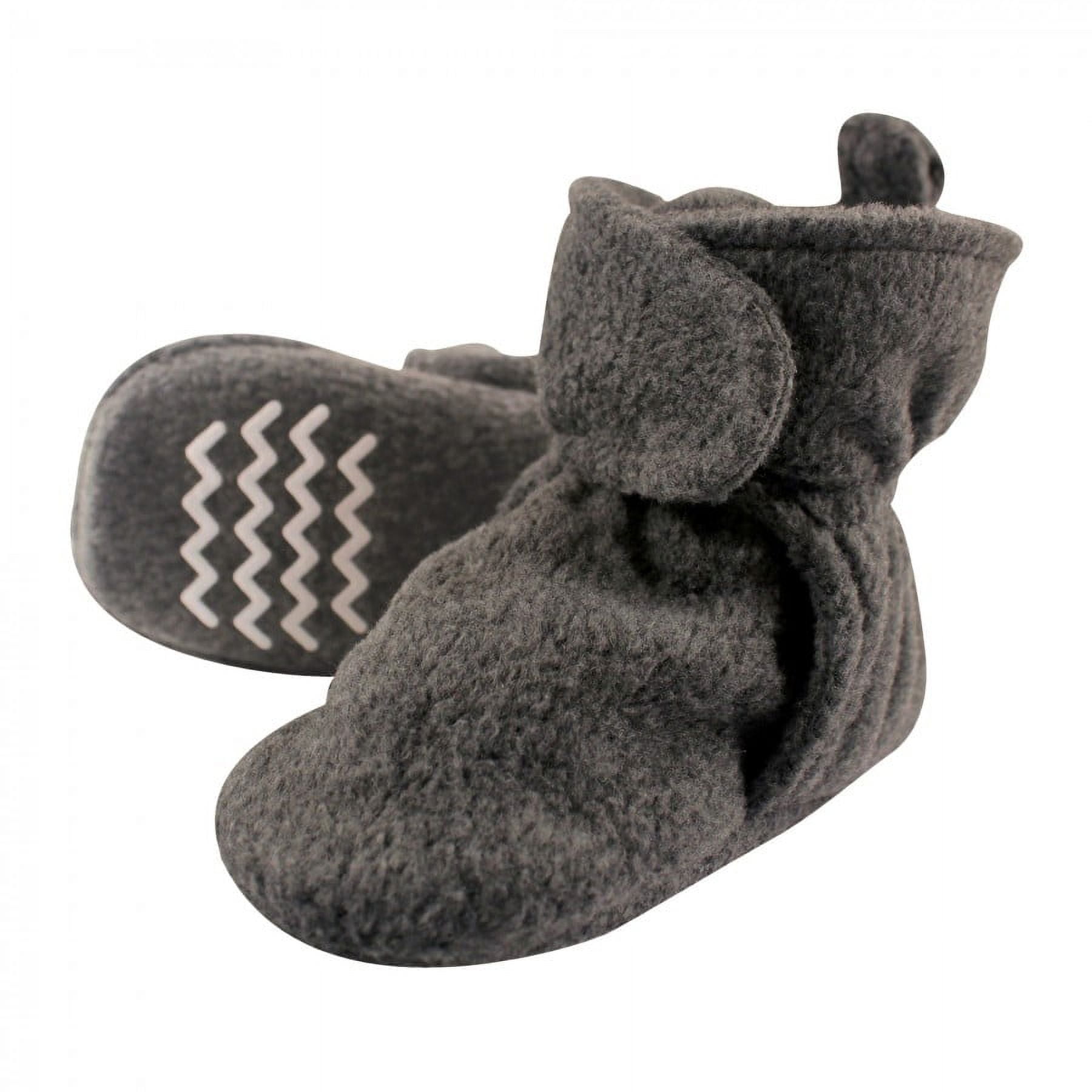 Hudson Baby Baby and Toddler Cozy Fleece Booties, Dark Gray, 12-18 Months
