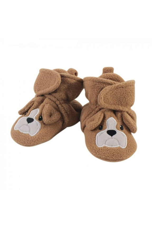 Baby and Toddler Cozy Fleece Booties, Dog, 12-18 Months