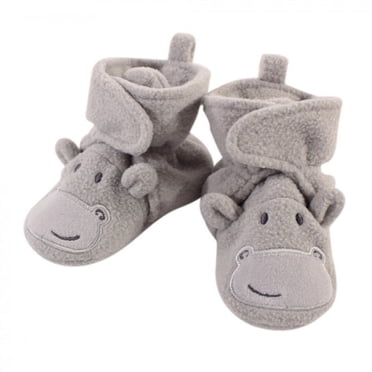 Grey Baby Booties with Plush Bear – Soft & Cozy main image 1