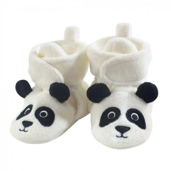 Hudson Baby Baby and Toddler Cozy Fleece Booties, Panda Bear, 0-6 Months