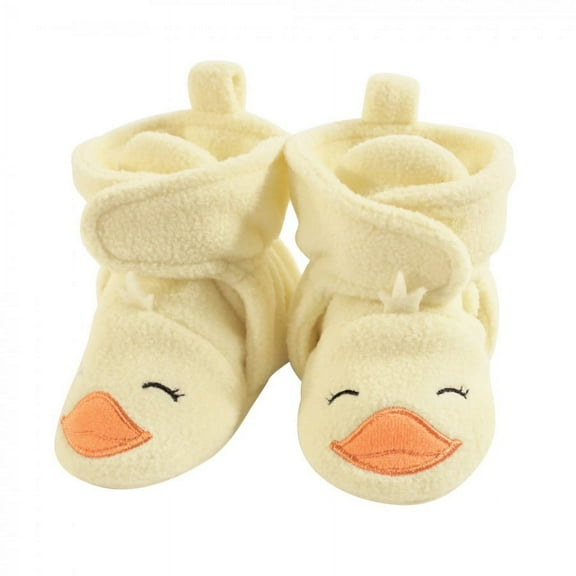 Hudson Baby Baby and Toddler Cozy Fleece Booties, Yellow Duck, 18-24 Months