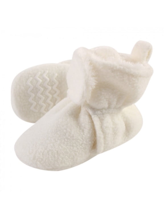 Baby and Toddler Cozy Fleece and Faux Shearling Booties, Cream, 6-12 Months