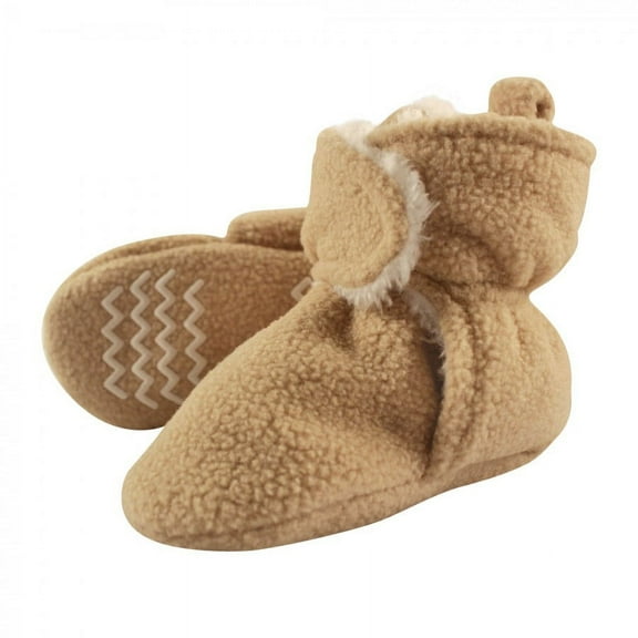 Hudson Baby Baby and Toddler Cozy Fleece and Faux Shearling Booties, Tan, 12-18 Months