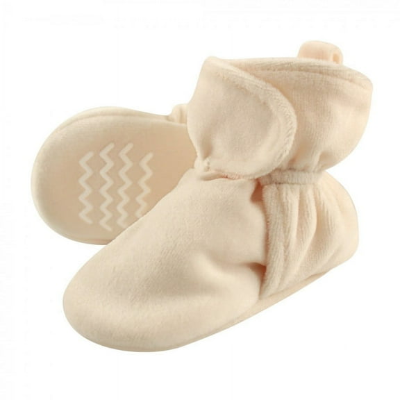 Hudson Baby Baby and Toddler Cozy Velour Booties, Cream, 18-24 Months
