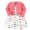 thumbnail image 1 of Hudson Baby Baby and Toddler Girl Cotton Dress and Cardigan Set, Girl Dinosaurs, 9-12 Months, 1 of 3