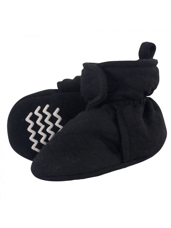 Baby and Toddler Quilted Booties, Black, 12-18 Months