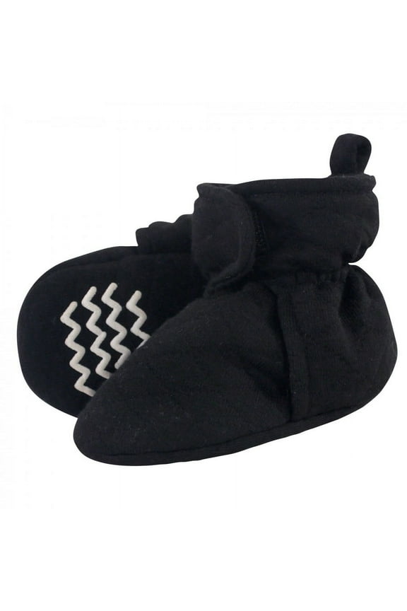 Baby and Toddler Quilted Booties, Black, 6-12 Months
