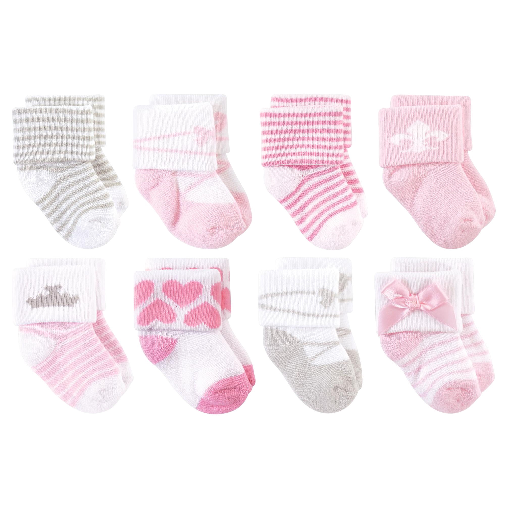 Hudson Baby Basics Infant Baby Cozy Terry Socks 8-Pack, Ocean Depth, 6-12 Months