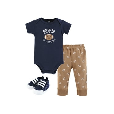Hudson Baby Short Sleeve Bodysuit And Pant Set with Shoes, 0-18 Months