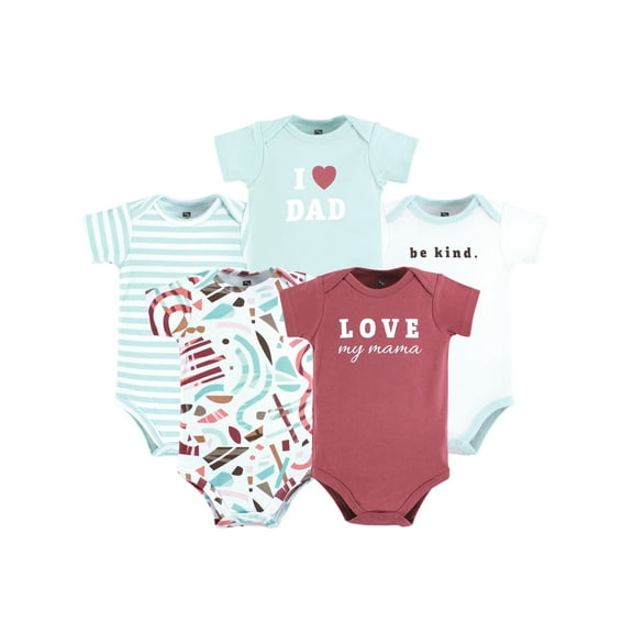 Hudson Baby Bodysuits, 5-Pack, Newborn-18 Months