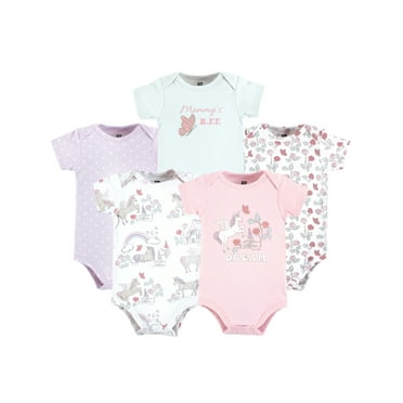 Hudson Baby Bodysuits, 5-Pack, Newborn-18 Months