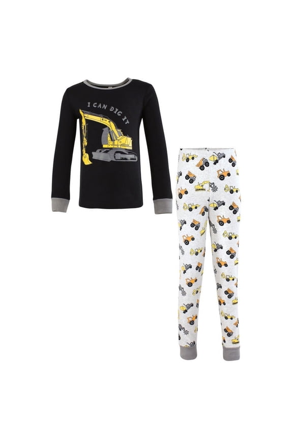 Boy Cotton Pajama Set, Construction, 3 Toddler
