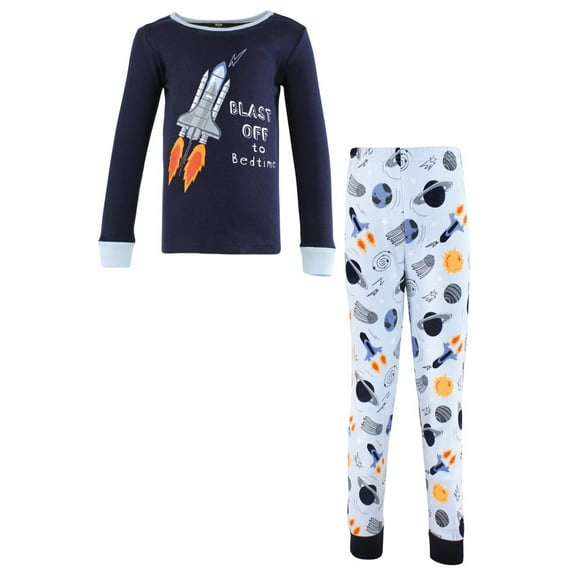 Hudson Baby Boy Cotton Pajama Set, Space, 6-12 Months