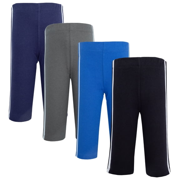 Hudson Baby Boy Cotton Pants and Leggings, Black Blue, 0-3 Months