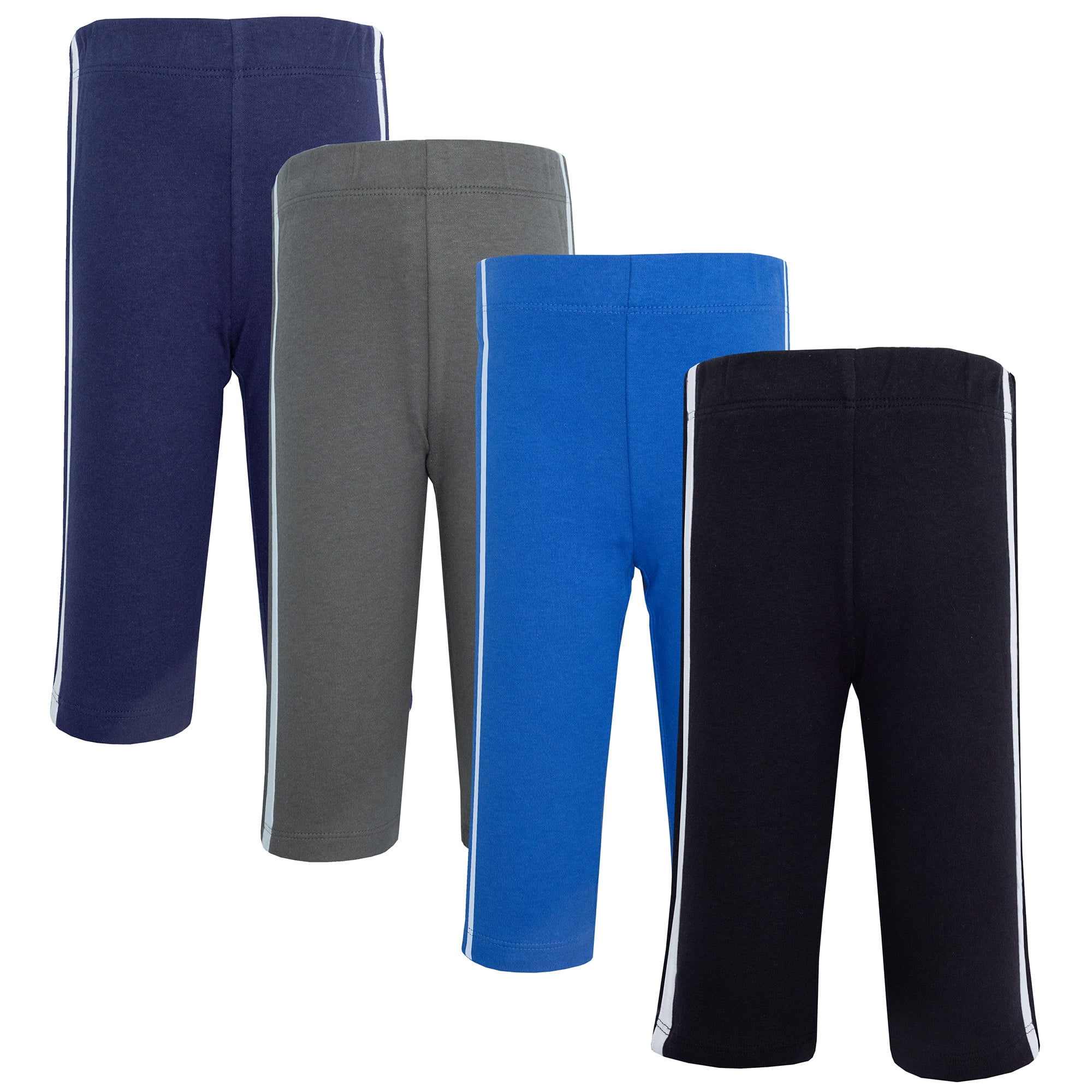 Hudson Baby Boy Cotton Pants and Leggings, Black Blue, 3T