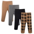 thumbnail image 1 of Hudson Baby Boy Cotton Pants and Leggings, Brown Black Plaid, 18-24 Months, 1 of 6
