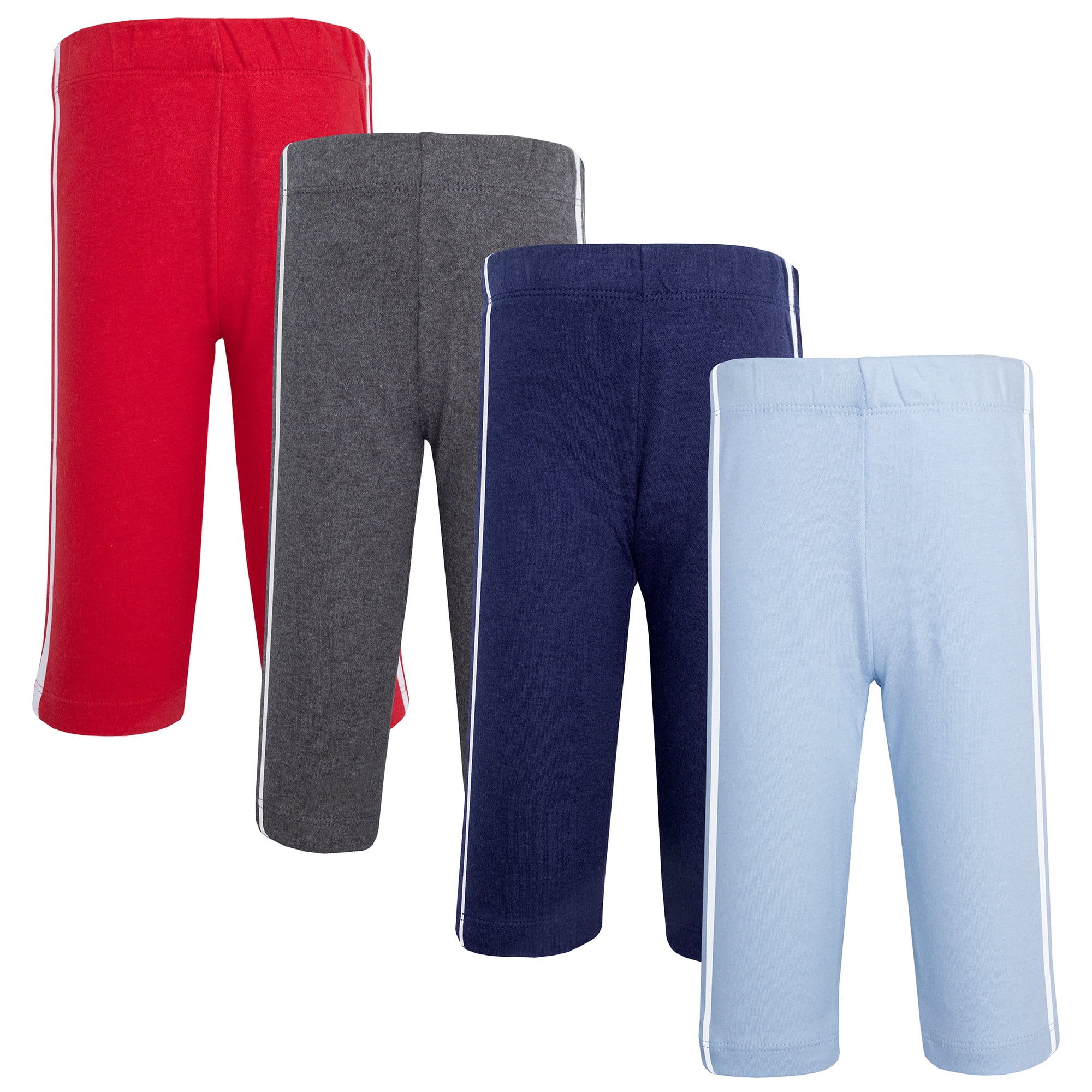Hudson Baby Boy Cotton Pants and Leggings, Charcoal Red, 4T