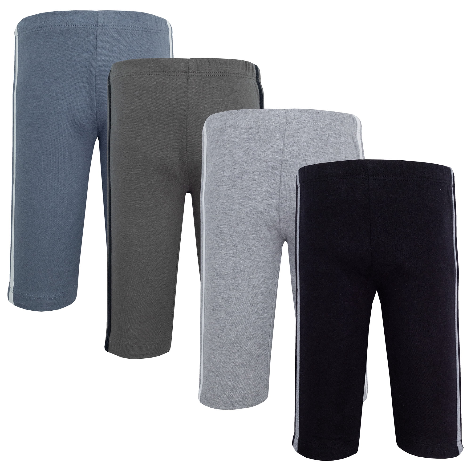 Hudson Baby Boy Cotton Pants and Leggings, Heather Gray Black, 4T