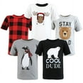 thumbnail image 1 of Hudson Baby Boy Short Sleeve T-Shirts, Winter Penguin Moose, 4 Toddler, 1 of 7