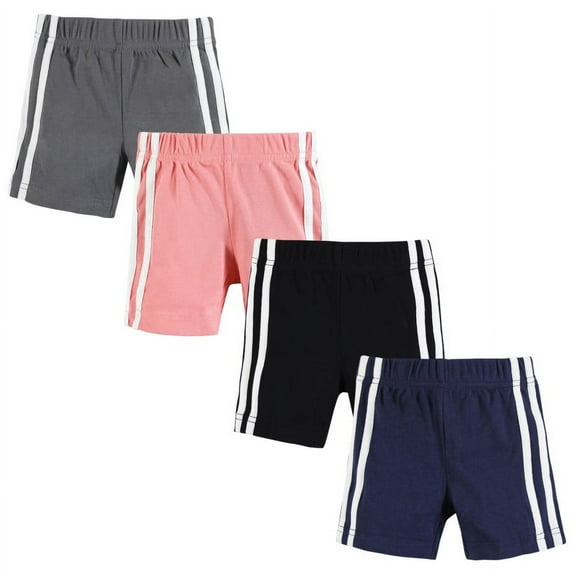 Hudson Baby Boy Shorts Bottoms 4-Pack, Red Navy, 6-9 Months