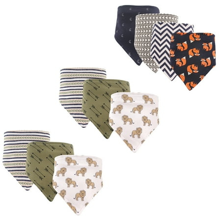 Hudson Baby Boy and Girl Bandana Bib, 10 Pack, Lions and Bears