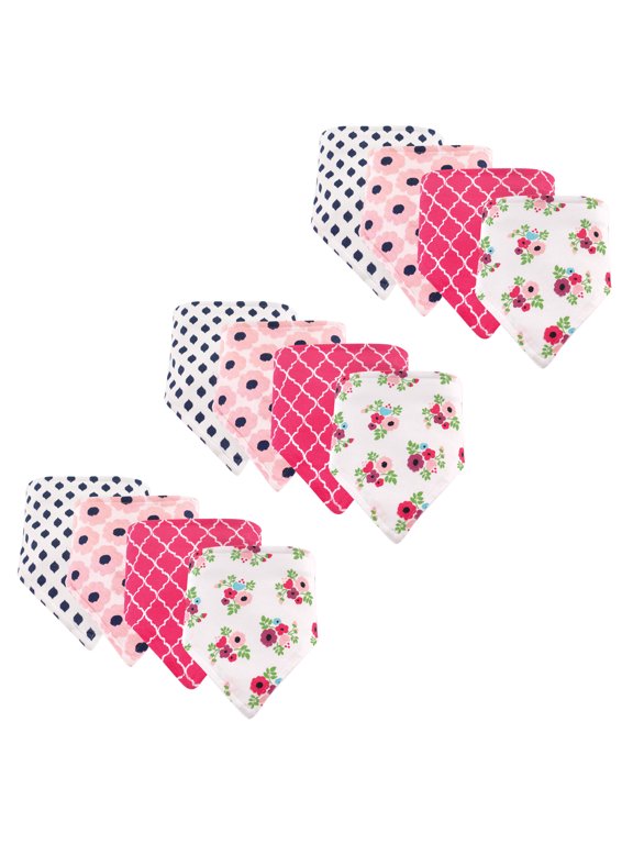 Boy and Girl Bandana Bib, 12 Pack, Floral