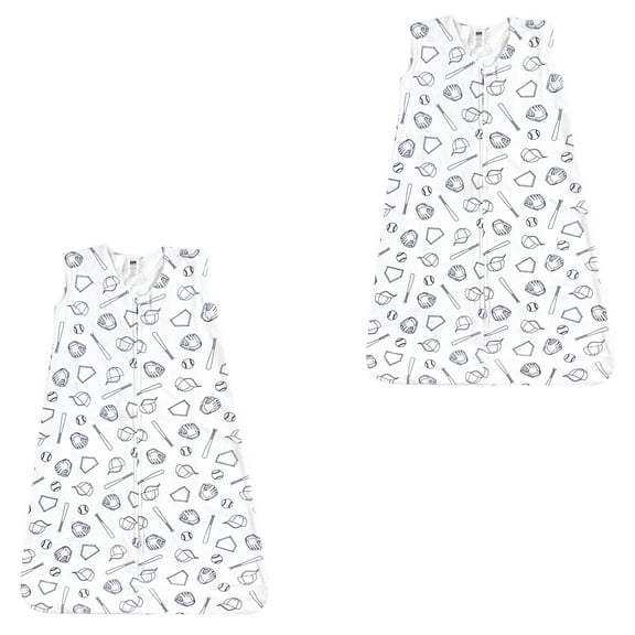 Hudson Baby Boy and Girl Jersey Cotton Sleeping Bag 2 Pack, Baseball, 18-24 Months