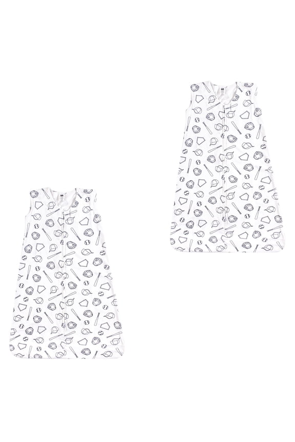 Boy and Girl Jersey Cotton Sleeping Bag 2 Pack, Baseball, 6-12 Months