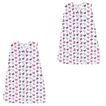 Hudson Baby Boy and Girl Jersey Cotton Sleeping Bag 2 Pack, Butterflies, 12-18 Months