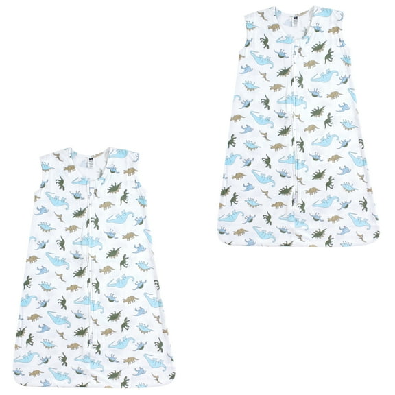 Hudson Baby Boy and Girl Jersey Cotton Sleeping Bag 2 Pack, Dinosaurs, 18-24 Months