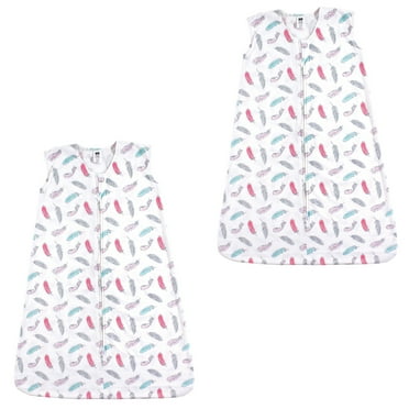 Hudson Baby Boy and Girl Jersey Cotton Sleeping Bag 2 Pack, Feathers, 12-18 Months
