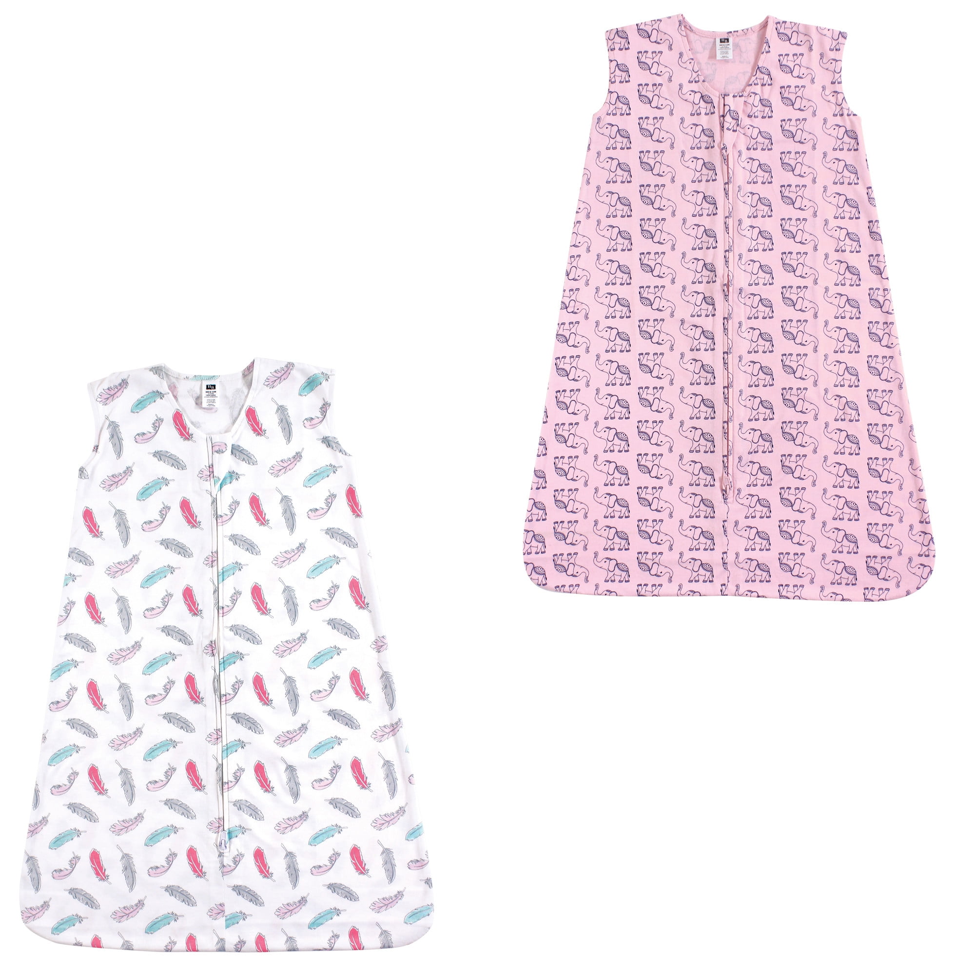 Hudson Baby Boy and Girl Jersey Cotton Sleeping Bag 2 Pack, Feathers