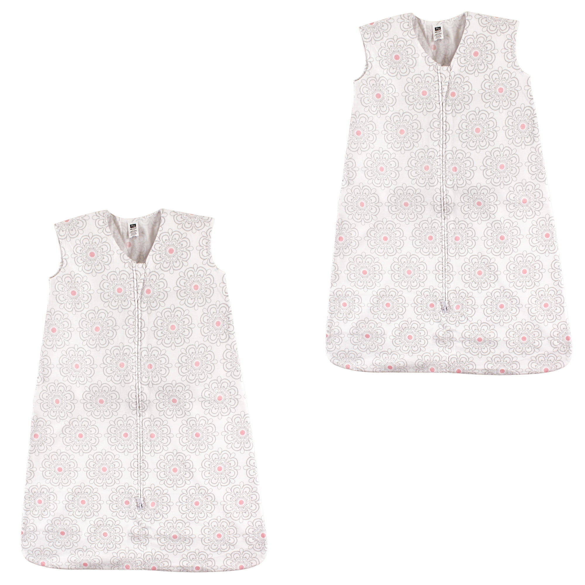 Hudson Baby Boy and Girl Jersey Cotton Sleeping Bag 2 Pack, Modern Flower, 6-12 Months