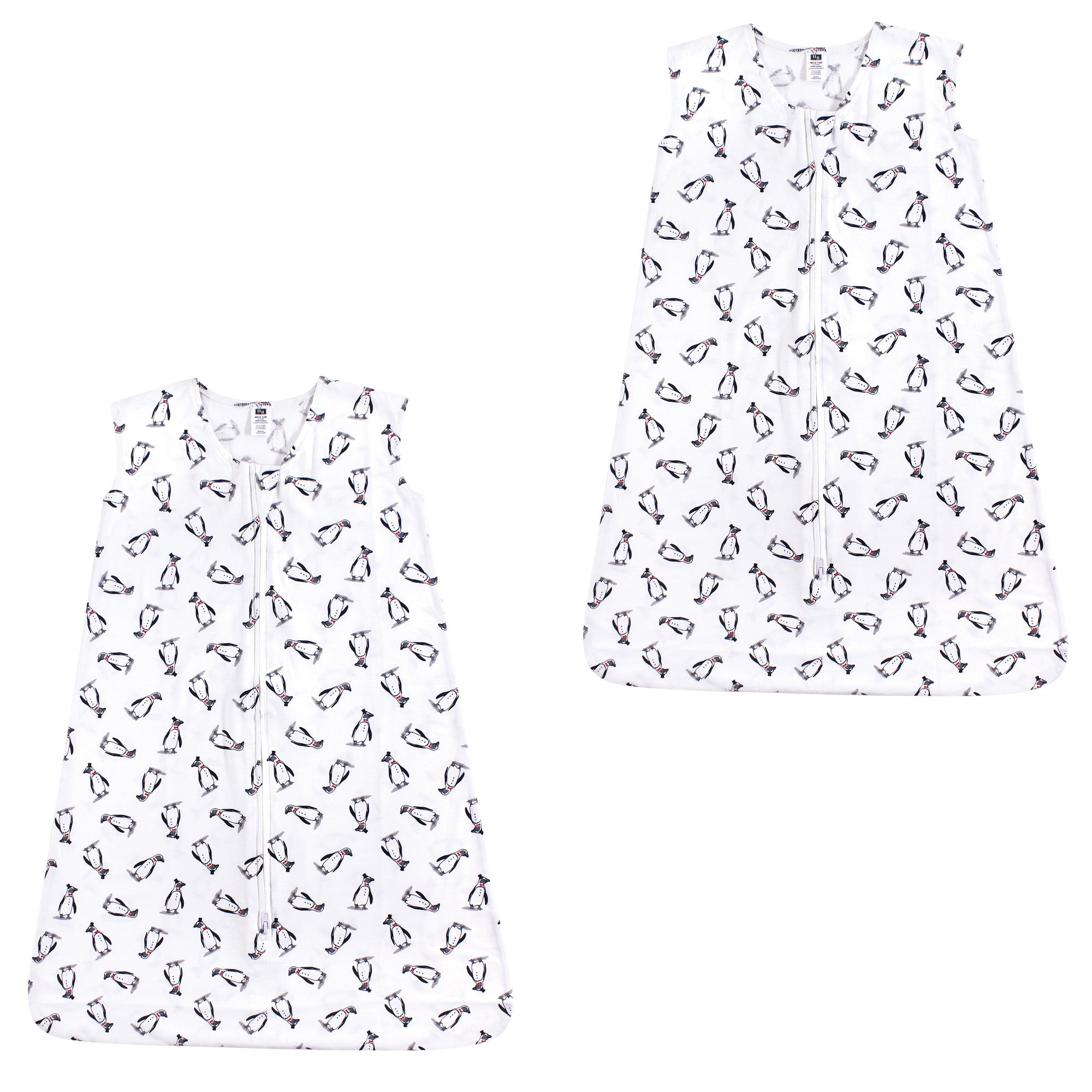 Hudson Baby Boy and Girl Jersey Cotton Sleeping Bag 2 Pack, Penguins, 12-18 Months