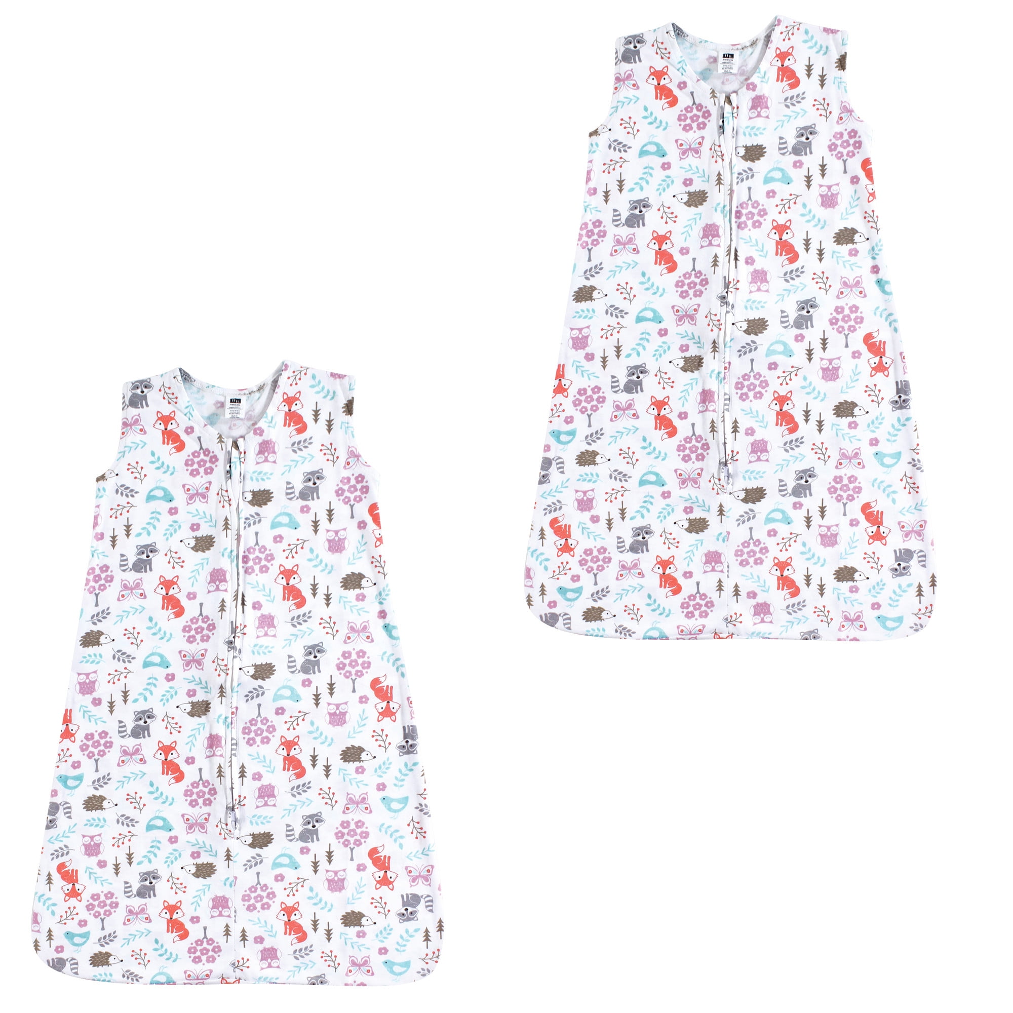 Hudson Baby Boy and Girl Jersey Cotton Sleeping Bag 2 Pack, Woodland Fox, 12-18 Months