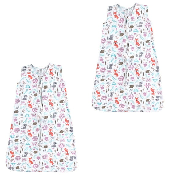 Hudson Baby Boy and Girl Jersey Cotton Sleeping Bag 2 Pack, Woodland Fox, 12-18 Months