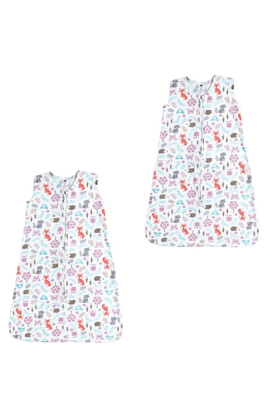 Boy and Girl Jersey Cotton Sleeping Bag 2 Pack, Woodland Fox, 12-18 Months