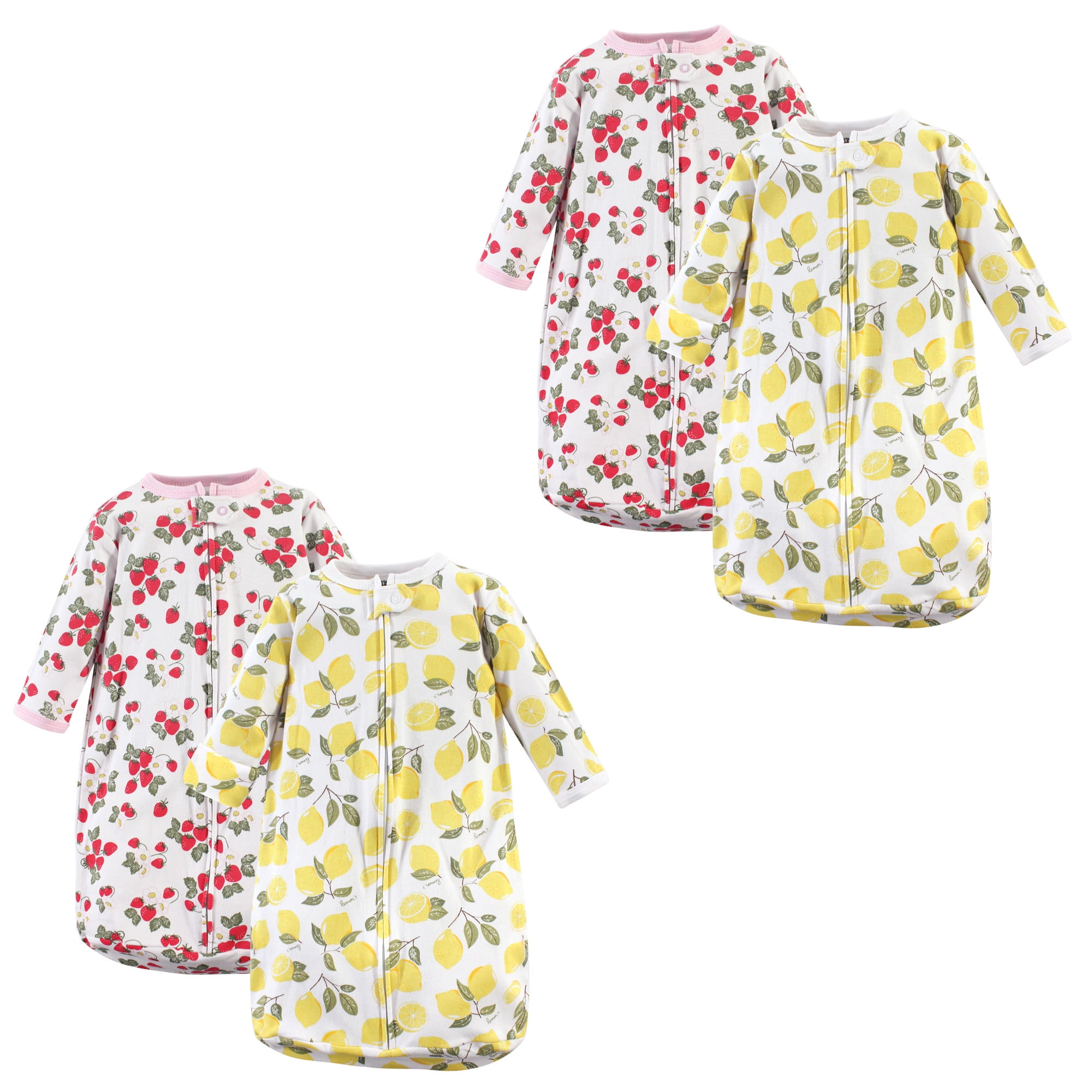 Hudson Baby Boy and Girl Long Sleeve Sleeping Bag, 4 Pack, Fruit