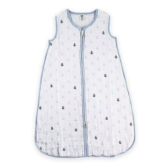 Hudson Baby Boy and Girl Muslin Sleeping Bag - 0-6M - Anchor