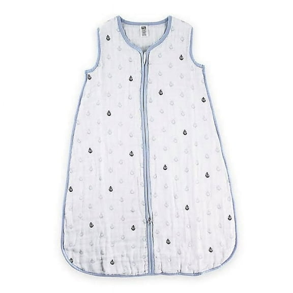 Hudson Baby Boy and Girl Muslin Sleeping Bag - 0-6M - Anchor