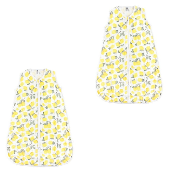 Hudson Baby Boy and Girl Muslin Sleeping Bag 2 Pack, Lemons, 18-24 Months