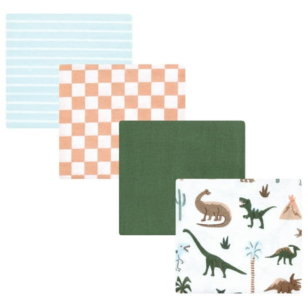 Hudson Baby Boys Cotton Flannel Receiving Blankets, Retro Dinosaur, One Size