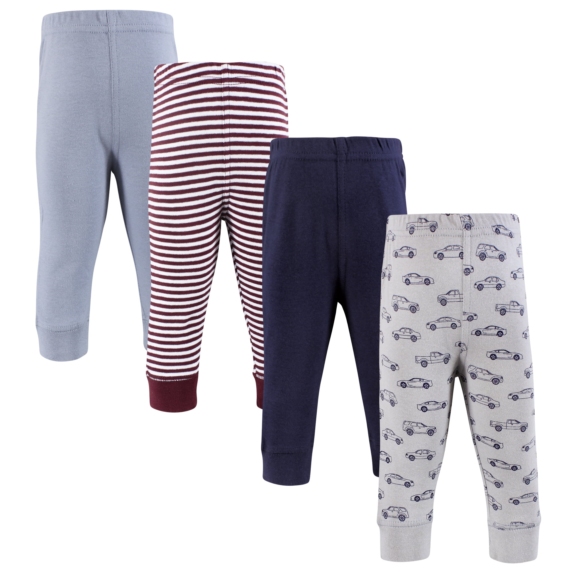 Hudson Baby Boys Cotton Pants and Leggings, Navy Cars, 4T