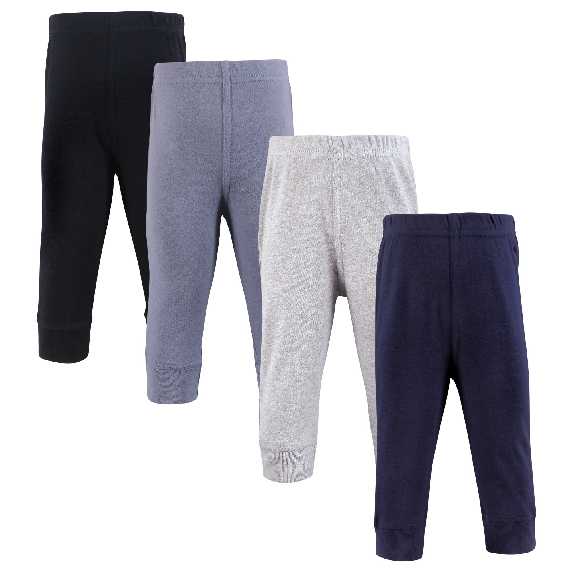 Hudson Baby Boys Cotton Pants and Leggings, Navy Gray Black, Newborn
