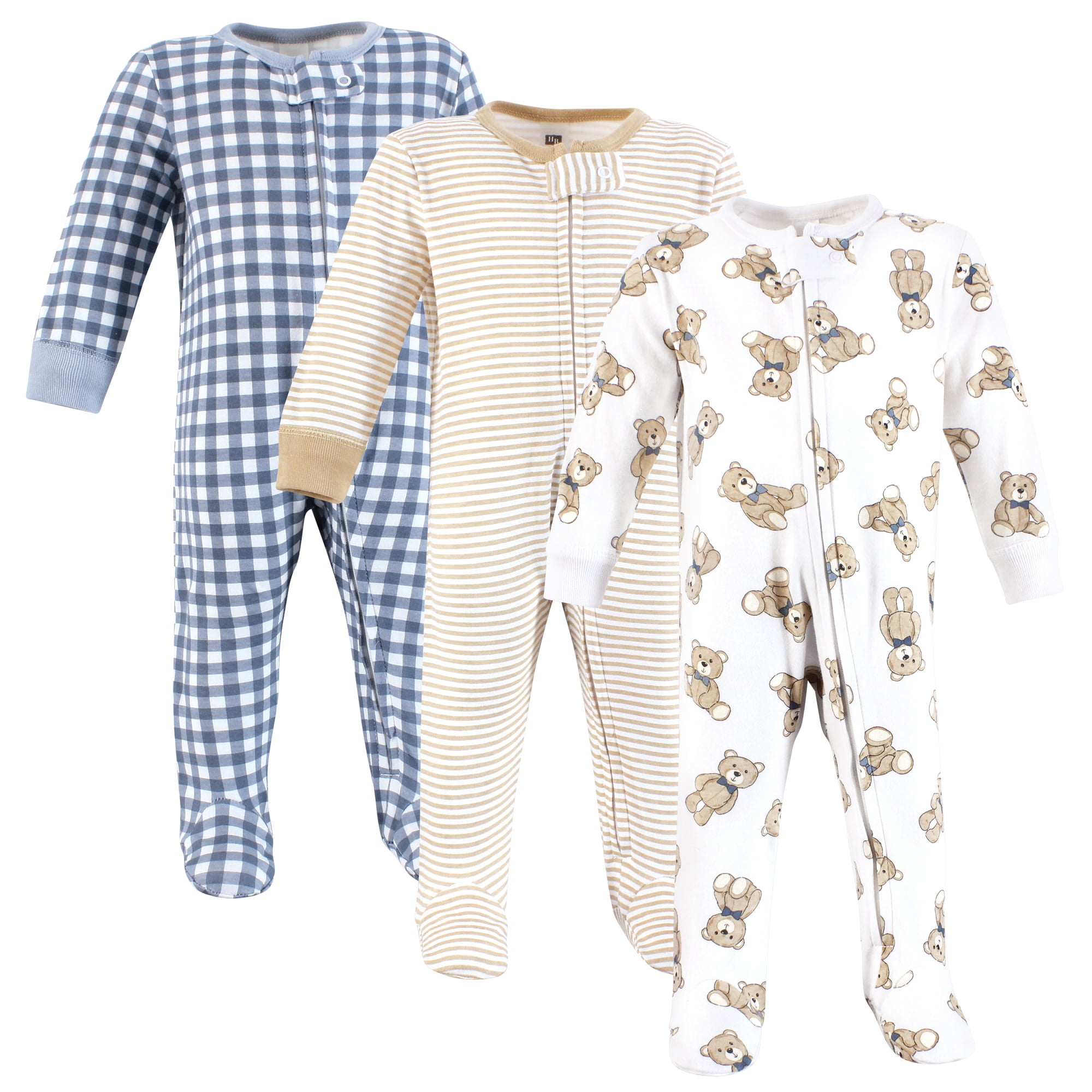 Hudson Baby Boys Cotton Sleep and Play, Gentleman Bear, 6-9 Months