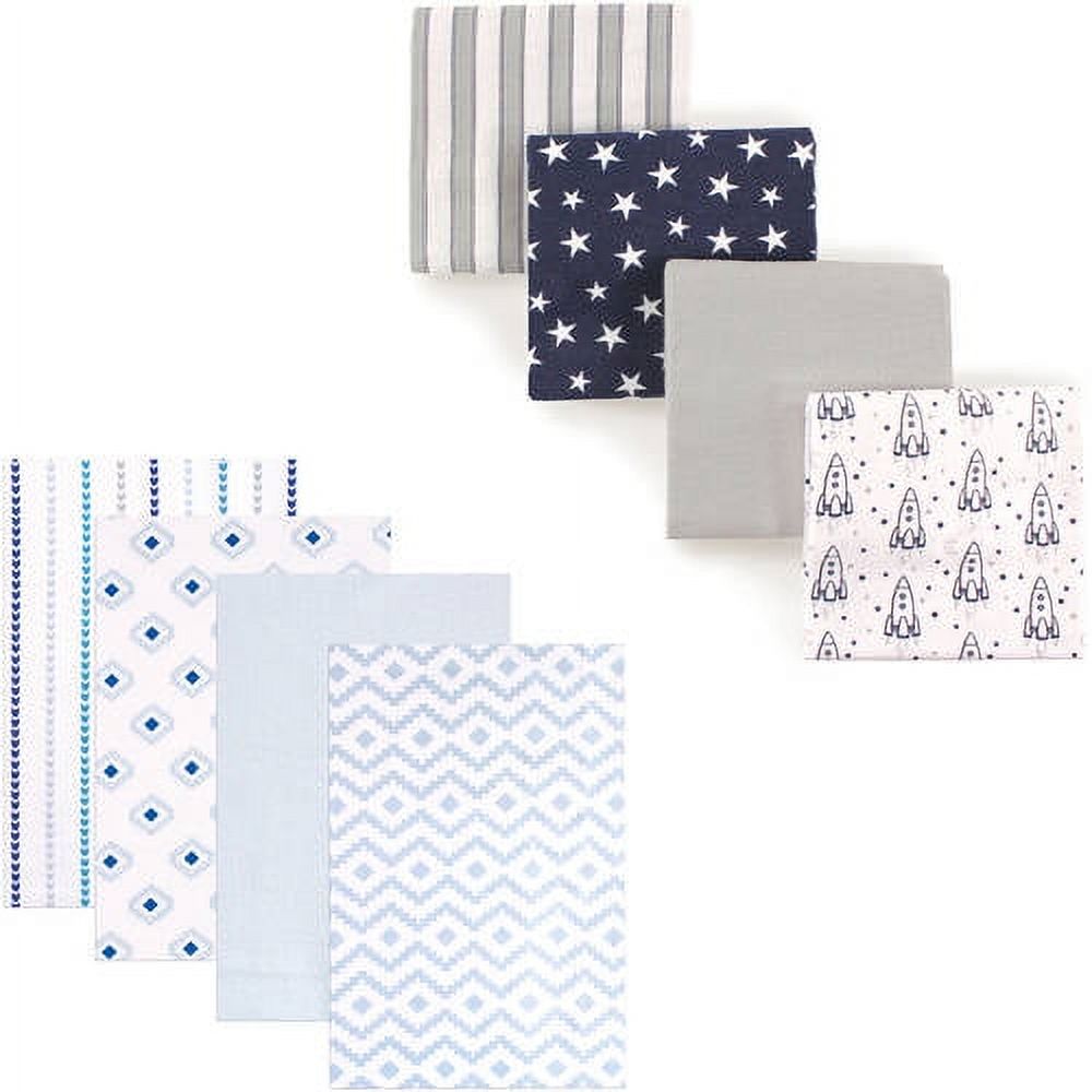 Hudson Baby Boys' Flannel Receiving Blanket, 8-Pack, Choose Your Color