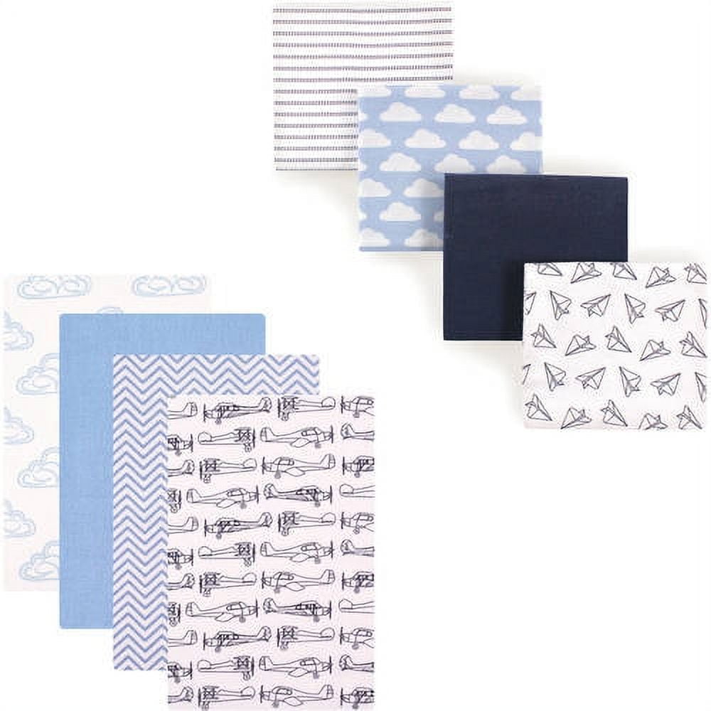 Hudson Baby Boys' Flannel Receiving Blanket, 8-Pack, Choose Your Color