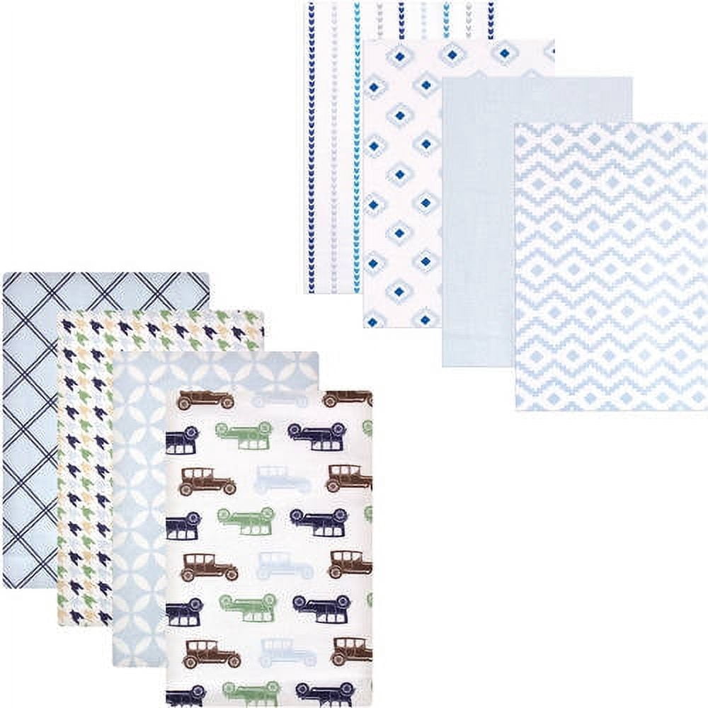 Hudson Baby Boys' Flannel Receiving Blanket, 8-Pack, Choose Your Color