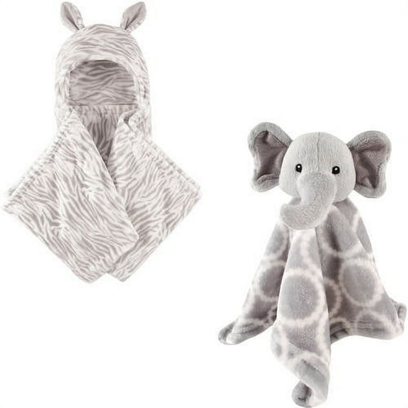 Hudson Baby Boys' Hooded Blanket & Security Blanket (Choose Your Color)
