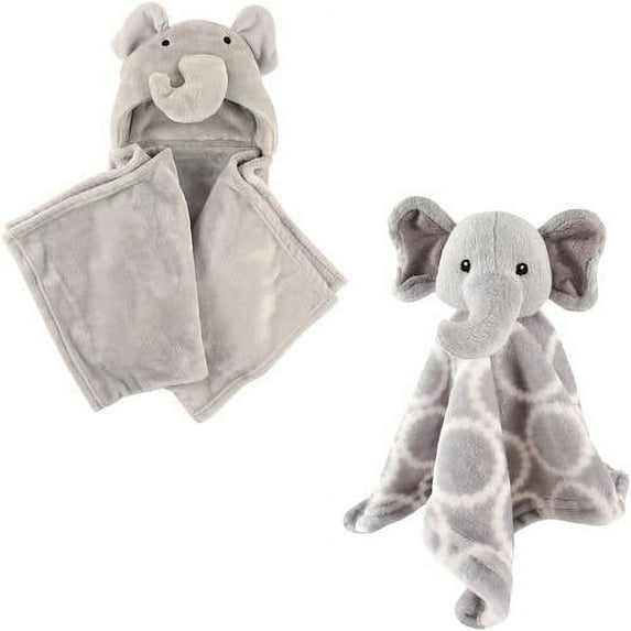 Hudson Baby Boys' Hooded Blanket & Security Blanket (Choose Your Color)